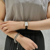 Buy Shop Emporio Armani Gioia Quartz Mother of Pearl Dial Black Leather Strap Watch For Women - AR11390 USA Online