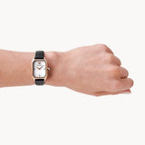 Buy Shop Emporio Armani Gioia Quartz Mother of Pearl Dial Black Leather Strap Watch For Women - AR11390 USA Online