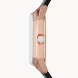 Buy Shop Emporio Armani Gioia Quartz Mother of Pearl Dial Black Leather Strap Watch For Women - AR11390 USA Online