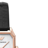 Buy Shop Emporio Armani Gioia Quartz Mother of Pearl Dial Black Leather Strap Watch For Women - AR11390 USA Online