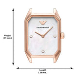 Buy Shop Emporio Armani Gioia Quartz Mother of Pearl Dial Black Leather Strap Watch For Women - AR11390 USA Online