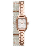 Buy Shop Emporio Armani Giola White Mother of Pearl Dial Rose Gold Steel Strap Watch For Women - AR11147 USA Online