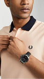 Buy Shop Emporio Armani Giovanni Analog Black Dial Black Leather Strap Watch For Men - AR11210 USA Online