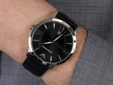 Buy Shop Emporio Armani Giovanni Analog Black Dial Black Leather Strap Watch For Men - AR11210 USA Online