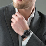 Buy Shop Emporio Armani Giovanni Analog Black Dial Black Leather Strap Watch For Men - AR11210 USA Online