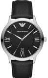 Buy Shop Emporio Armani Giovanni Analog Black Dial Black Leather Strap Watch For Men - AR11210 USA Online