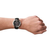 Buy Shop Emporio Armani Giovanni Chronograph Black Dial Black Leather Strap Watch For Men - AR11431 USA Online