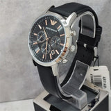 Buy Shop Emporio Armani Giovanni Chronograph Black Dial Black Leather Strap Watch For Men - AR11431 USA Online