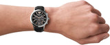 Buy Shop Emporio Armani Giovanni Chronograph Black Dial Black Leather Strap Watch For Men - AR11431 USA Online