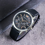 Buy Shop Emporio Armani Giovanni Chronograph Black Dial Black Leather Strap Watch For Men - AR11431 USA Online