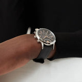 Buy Shop Emporio Armani Giovanni Chronograph Black Dial Black Leather Strap Watch For Men - AR11431 USA Online