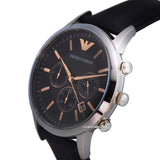 Buy Shop Emporio Armani Giovanni Chronograph Black Dial Black Leather Strap Watch For Men - AR11431 USA Online