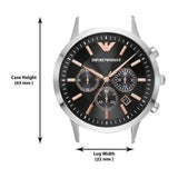 Buy Shop Emporio Armani Giovanni Chronograph Black Dial Black Leather Strap Watch For Men - AR11431 USA Online