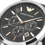 Buy Shop Emporio Armani Giovanni Chronograph Black Dial Black Leather Strap Watch For Men - AR11431 USA Online