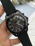 Buy Shop Emporio Armani Giovanni Chronograph Black Dial Black Rubber Strap Watch For Men - AR11028 USA Online