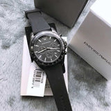 Buy Shop Emporio Armani Giovanni Chronograph Black Dial Black Rubber Strap Watch For Men - AR11028 USA Online