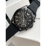 Buy Shop Emporio Armani Giovanni Chronograph Black Dial Black Rubber Strap Watch For Men - AR11028 USA Online