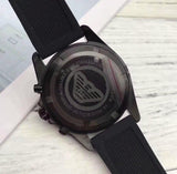 Buy Shop Emporio Armani Giovanni Chronograph Black Dial Black Rubber Strap Watch For Men - AR11028 USA Online