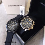 Buy Shop Emporio Armani Giovanni Chronograph Black Dial Black Rubber Strap Watch For Men - AR11028 USA Online