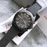 Buy Shop Emporio Armani Giovanni Chronograph Black Dial Black Rubber Strap Watch For Men - AR11028 USA Online