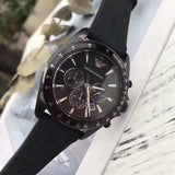 Buy Shop Emporio Armani Giovanni Chronograph Black Dial Black Rubber Strap Watch For Men - AR11028 USA Online