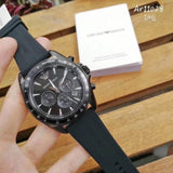 Buy Shop Emporio Armani Giovanni Chronograph Black Dial Black Rubber Strap Watch For Men - AR11028 USA Online