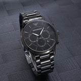 Buy Shop Emporio Armani Giovanni Chronograph Black Dial Black Steel Strap Watch For Men - AR11349 USA Online
