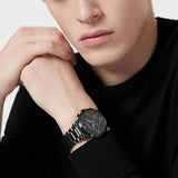 Buy Shop Emporio Armani Giovanni Chronograph Black Dial Black Steel Strap Watch For Men - AR11349 USA Online