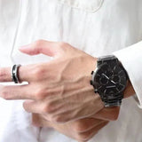 Buy Shop Emporio Armani Giovanni Chronograph Black Dial Black Steel Strap Watch For Men - AR11349 USA Online