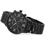 Buy Shop Emporio Armani Giovanni Chronograph Black Dial Black Steel Strap Watch For Men - AR11349 USA Online