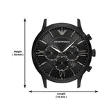 Buy Shop Emporio Armani Giovanni Chronograph Black Dial Black Steel Strap Watch For Men - AR11349 USA Online