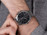 Buy Shop Emporio Armani Giovanni Chronograph Black Dial Silver Steel Strap Watch For Men - AR11208 USA Online