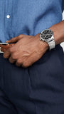 Buy Shop Emporio Armani Giovanni Chronograph Black Dial Silver Steel Strap Watch For Men - AR11208 USA Online