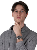 Buy Shop Emporio Armani Giovanni Chronograph Black Dial Silver Steel Strap Watch For Men - AR11208 USA Online