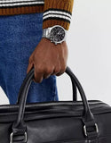 Buy Shop Emporio Armani Giovanni Chronograph Black Dial Silver Steel Strap Watch For Men - AR11208 USA Online