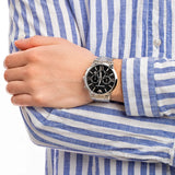 Buy Shop Emporio Armani Giovanni Chronograph Black Dial Silver Steel Strap Watch For Men - AR11208 USA Online