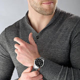 Buy Shop Emporio Armani Giovanni Chronograph Black Dial Silver Steel Strap Watch For Men - AR11208 USA Online