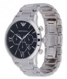 Buy Shop Emporio Armani Giovanni Chronograph Black Dial Silver Steel Strap Watch For Men - AR11208 USA Online