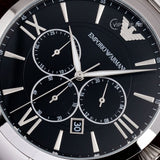 Buy Shop Emporio Armani Giovanni Chronograph Black Dial Silver Steel Strap Watch For Men - AR11208 USA Online