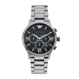 Buy Shop Emporio Armani Giovanni Chronograph Black Dial Silver Steel Strap Watch For Men - AR11208 USA Online