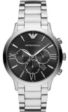 Buy Shop Emporio Armani Giovanni Chronograph Black Dial Silver Steel Strap Watch For Men - AR11208 USA Online