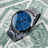Buy Shop Emporio Armani Giovanni Chronograph Blue Dial Grey Steel Strap Watch For Men - AR11348 USA Online
