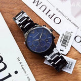 Buy Shop Emporio Armani Giovanni Chronograph Blue Dial Grey Steel Strap Watch For Men - AR11348 USA Online