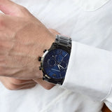 Buy Shop Emporio Armani Giovanni Chronograph Blue Dial Grey Steel Strap Watch For Men - AR11348 USA Online
