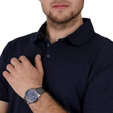 Buy Shop Emporio Armani Giovanni Chronograph Blue Dial Grey Steel Strap Watch For Men - AR11348 USA Online