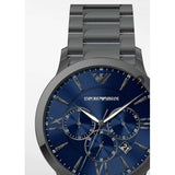Buy Shop Emporio Armani Giovanni Chronograph Blue Dial Grey Steel Strap Watch For Men - AR11348 USA Online