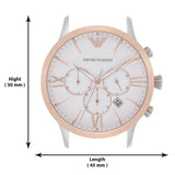 Buy Shop Emporio Armani Giovanni Chronograph Quartz White Dial Two Tone Steel Strap Watch For Men - AR11209 USA Online