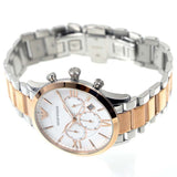 Buy Shop Emporio Armani Giovanni Chronograph Quartz White Dial Two Tone Steel Strap Watch For Men - AR11209 USA Online