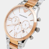 Buy Shop Emporio Armani Giovanni Chronograph Quartz White Dial Two Tone Steel Strap Watch For Men - AR11209 USA Online