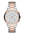 Buy Shop Emporio Armani Giovanni Chronograph Quartz White Dial Two Tone Steel Strap Watch For Men - AR11209 USA Online